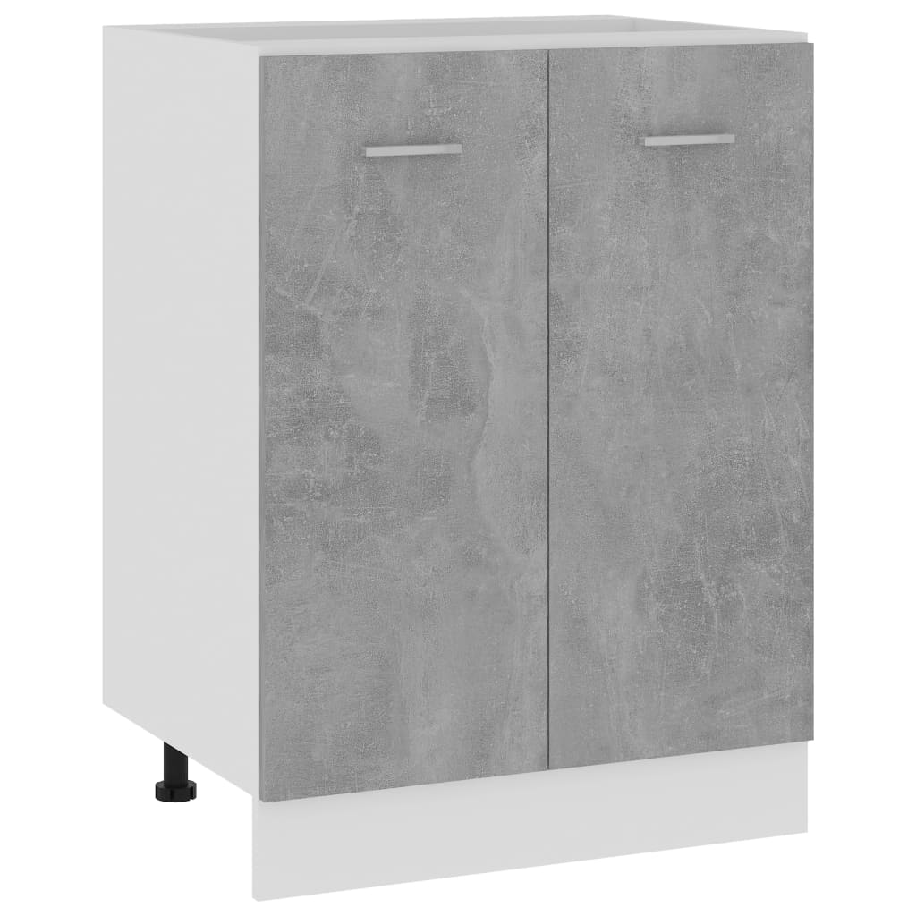 Armoire de plancher "Lyon" Gris béton Bois d’ingénierie