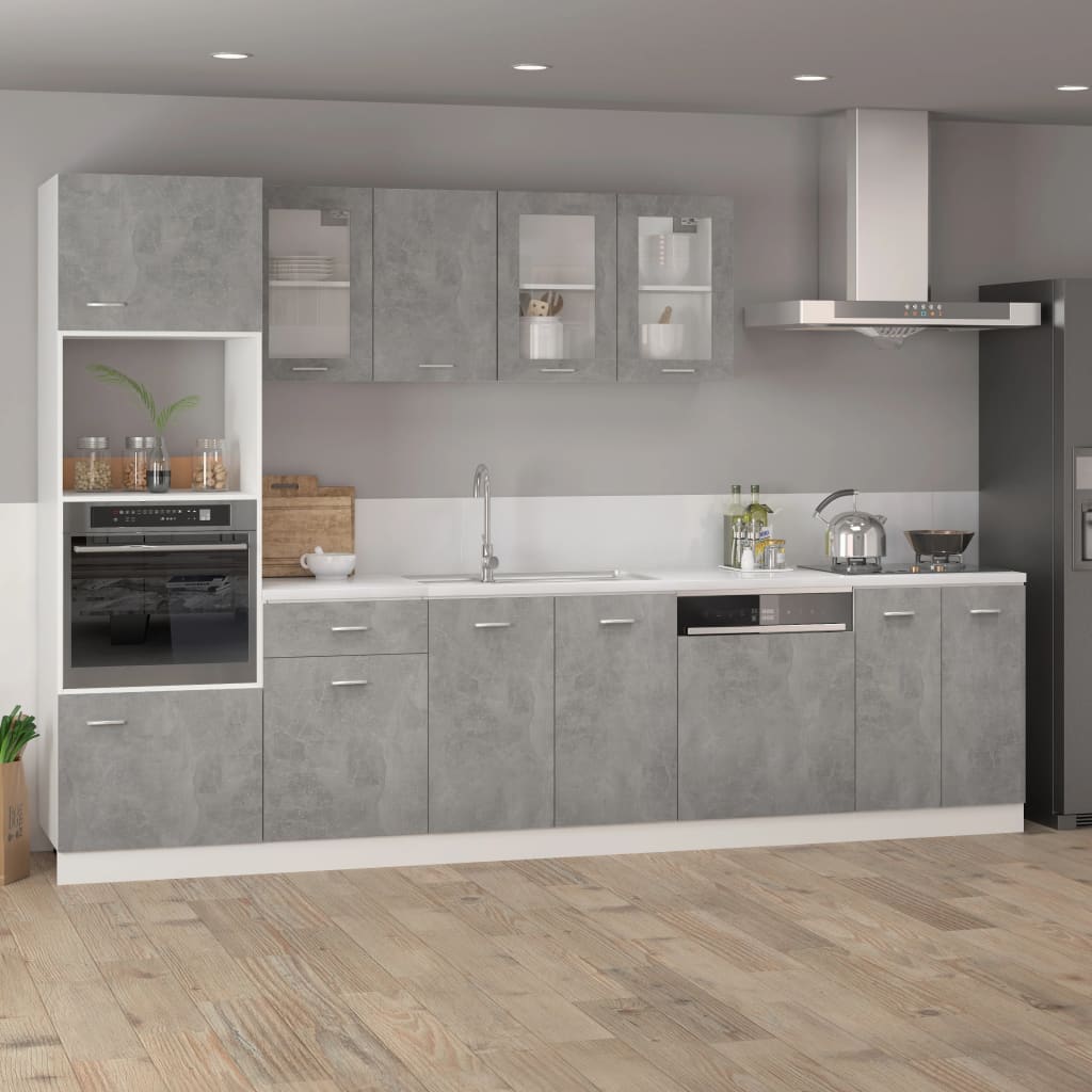 Armoire de plancher "Lyon" Gris béton Bois d’ingénierie