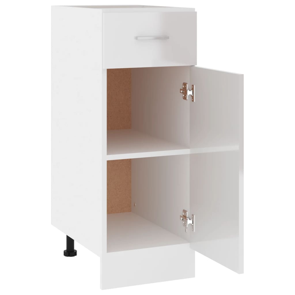 Armoire de plancher à tiroir "Lyon" Blanc brillant Meubles de cuisine vidaXL