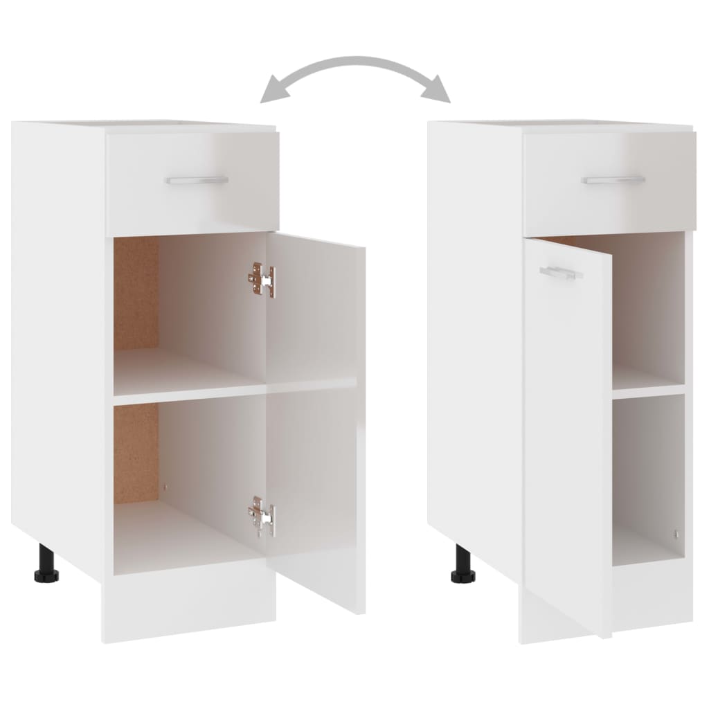Armoire de plancher à tiroir "Lyon" Blanc brillant Meubles de cuisine vidaXL