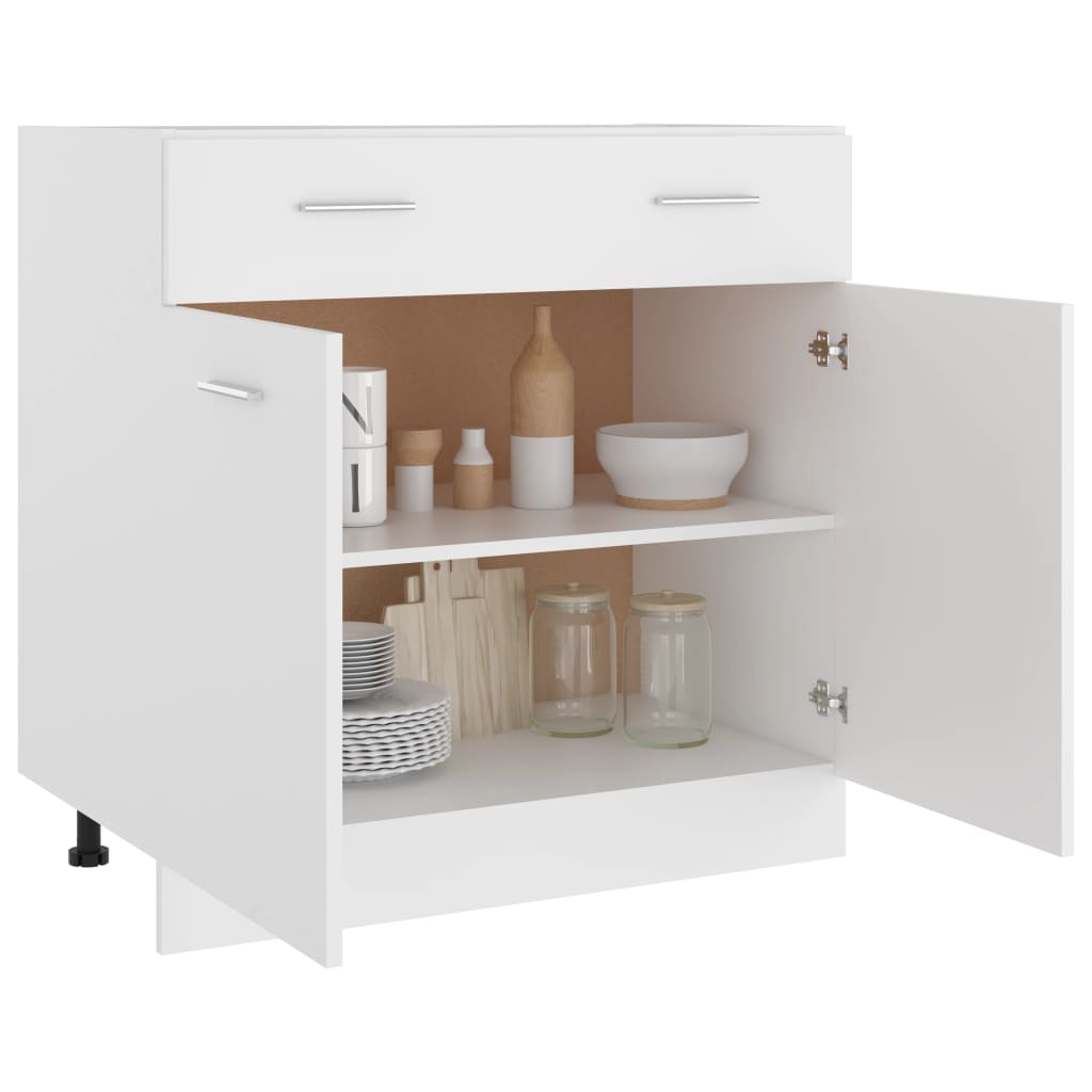 Armoire de plancher à tiroir "Lyon" Blanc 80x46x81,5cm Meubles de cuisine vidaXL