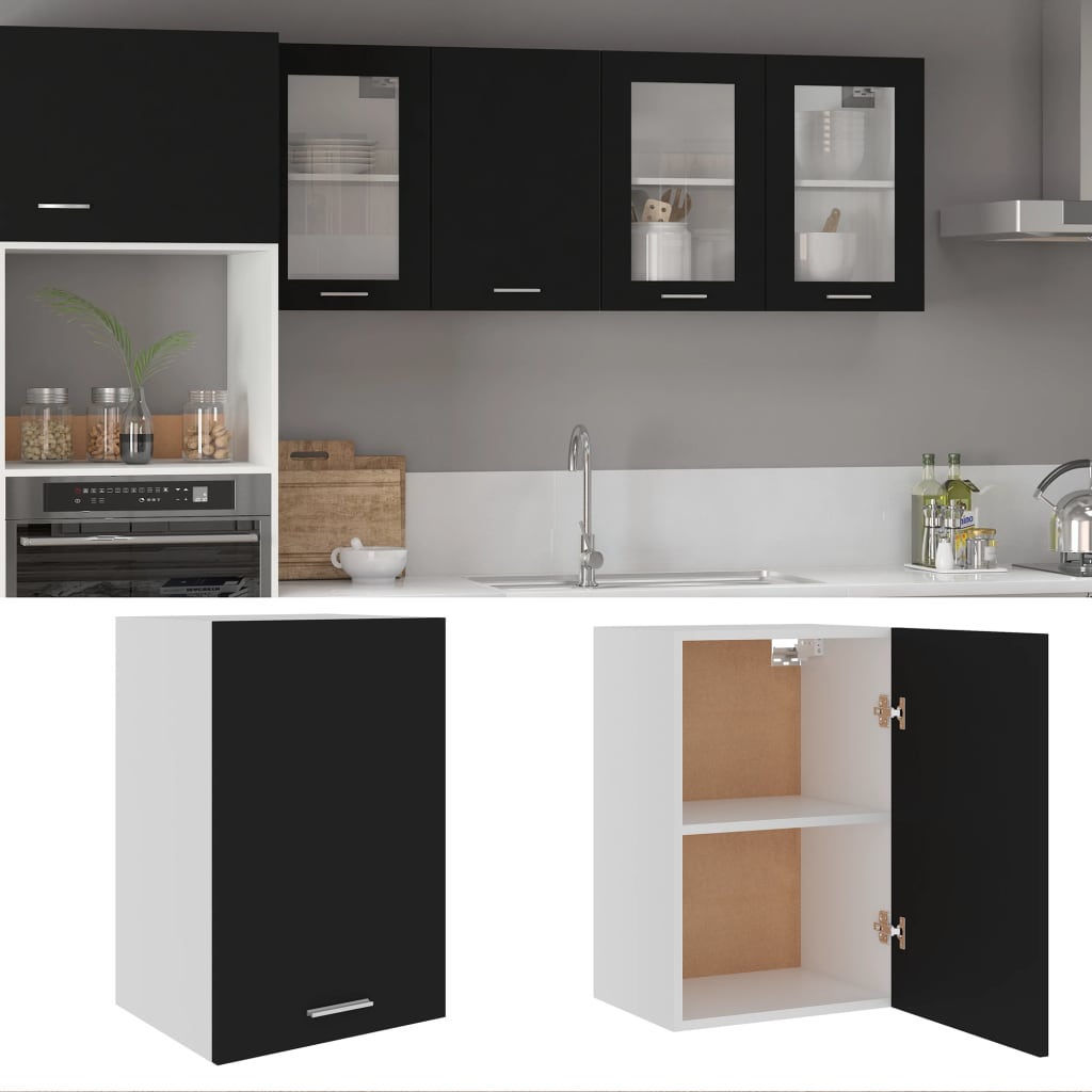 Armoire suspendue "Lyon" Noir 39,5x31x60 cm Bois d'ingénierie Meubles de cuisine vidaXL