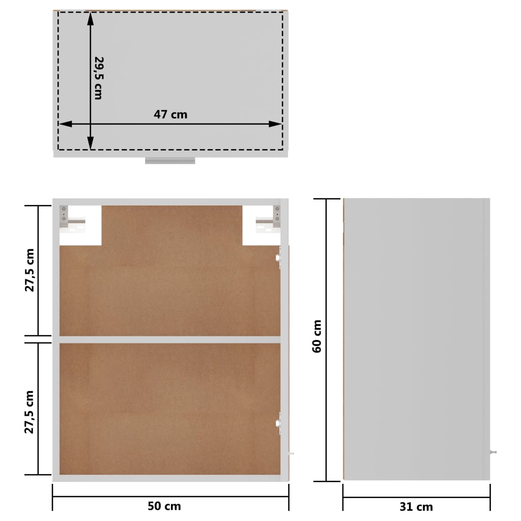 Armoire suspendu "Lyon" blanc bois d’ingénierie Meubles de cuisine vidaXL