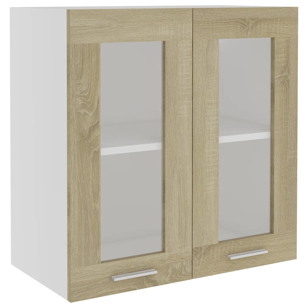 Armoire en verre suspendue "Lyon" Chêne sonoma Meubles de cuisine vidaXL