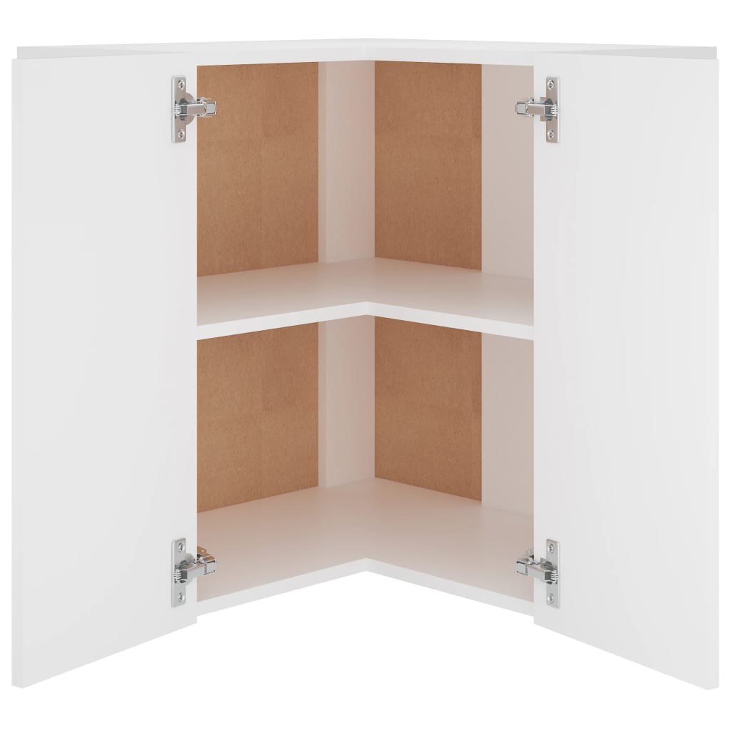 Armoire d'angle suspendue "Lyon" Blanc 57x57x60 cm Bois Meubles de cuisine vidaXL