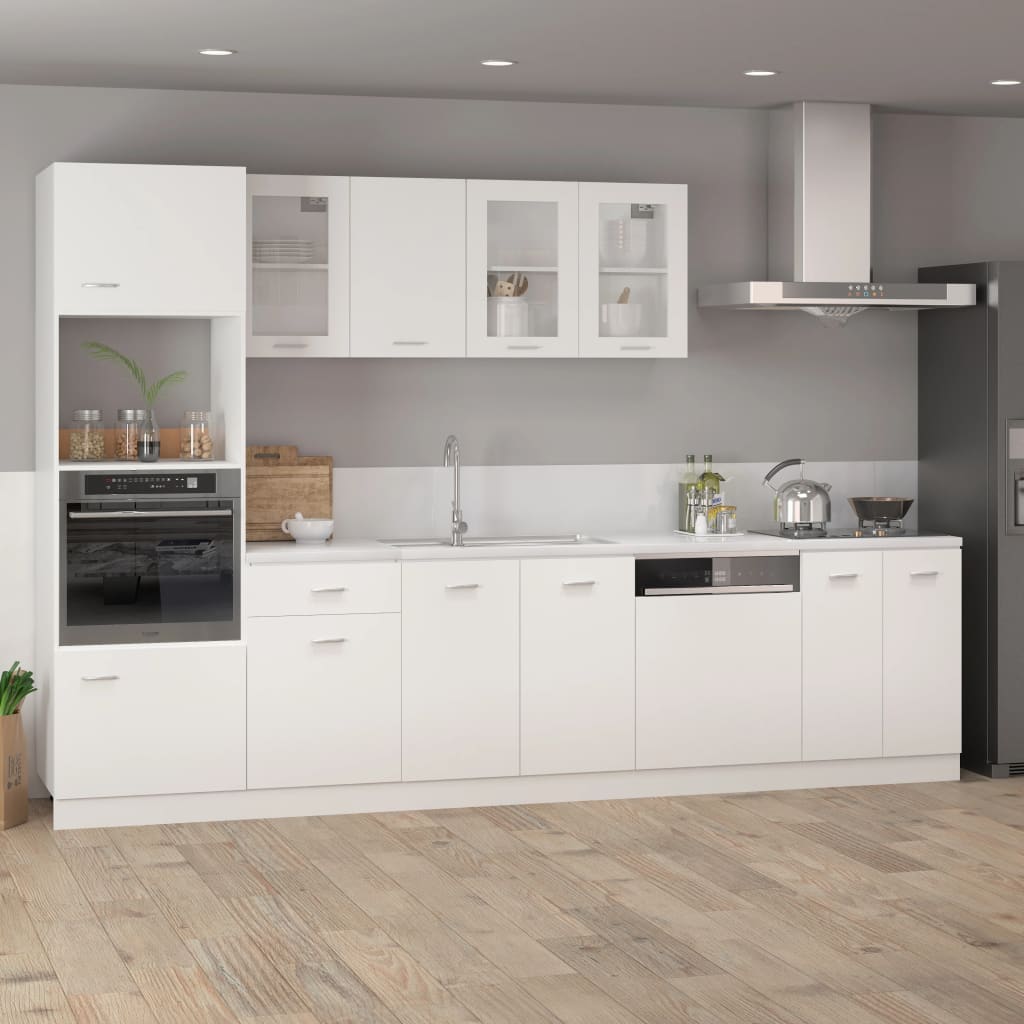 Meuble micro-ondes "Lyon" Blanc 60 x 57 x 207 cm Bois d'ingénierie - XIOS