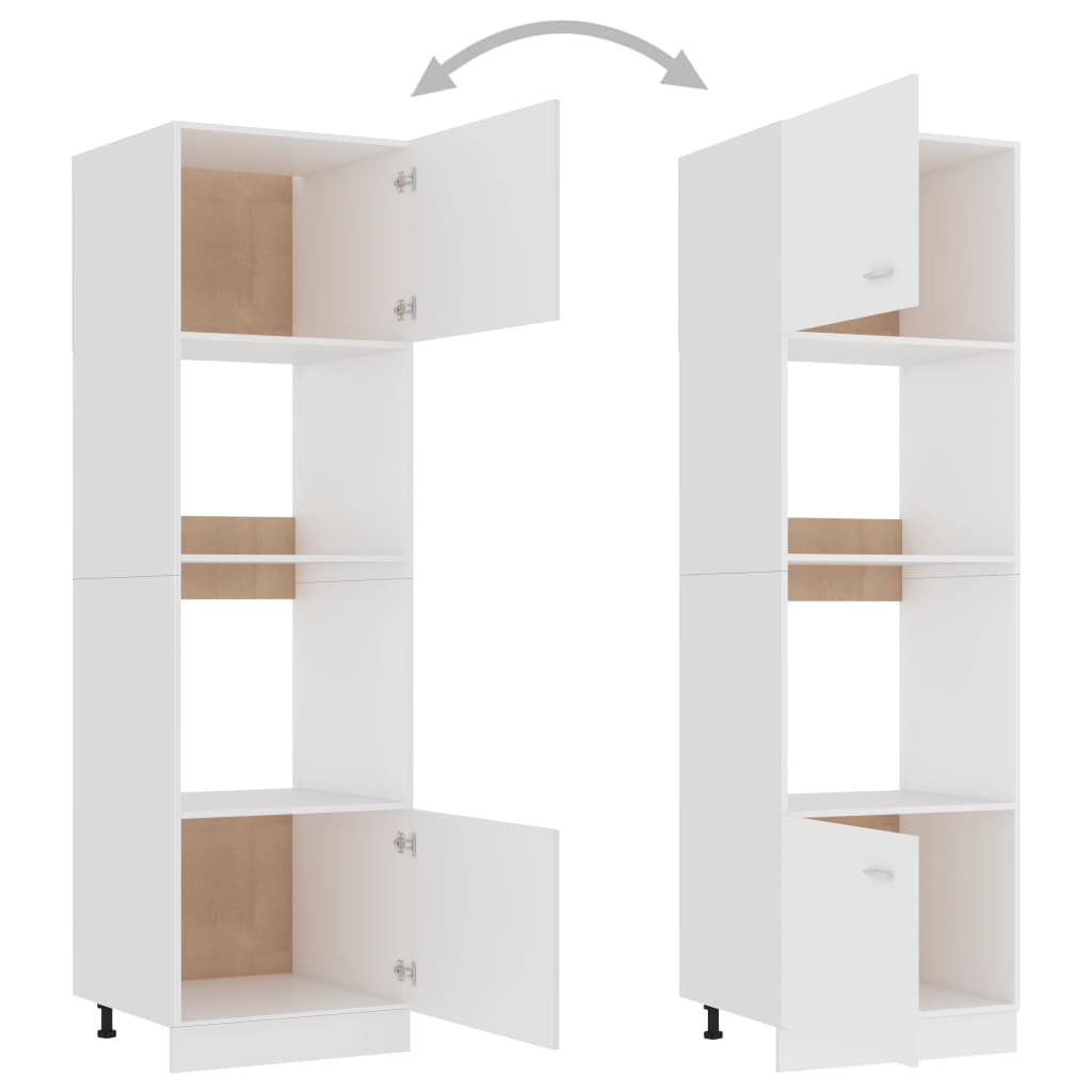 Meuble micro-ondes "Lyon" Blanc 60 x 57 x 207 cm Bois d'ingénierie - XIOS