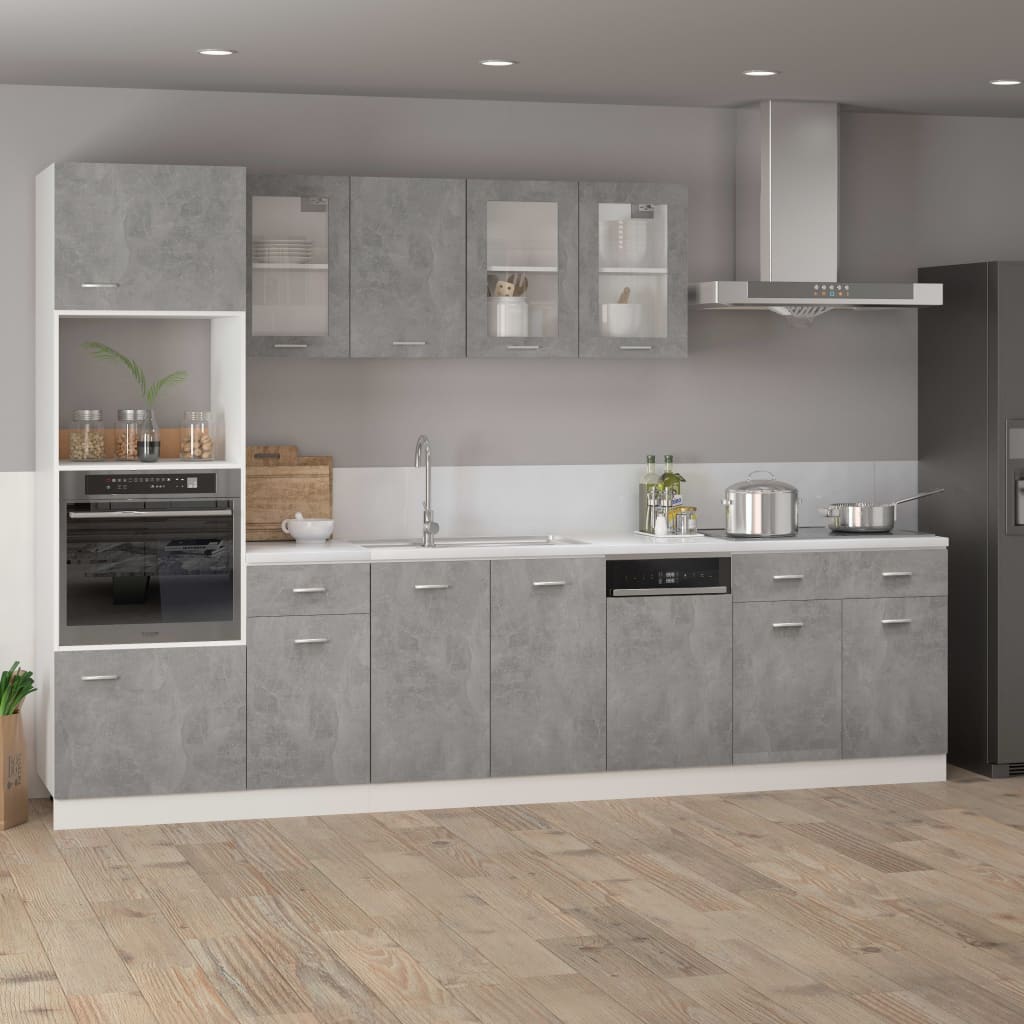 Panneau de lave-vaisselle Gris béton 45x3x67 cm Aggloméré Meubles de cuisine vidaXL