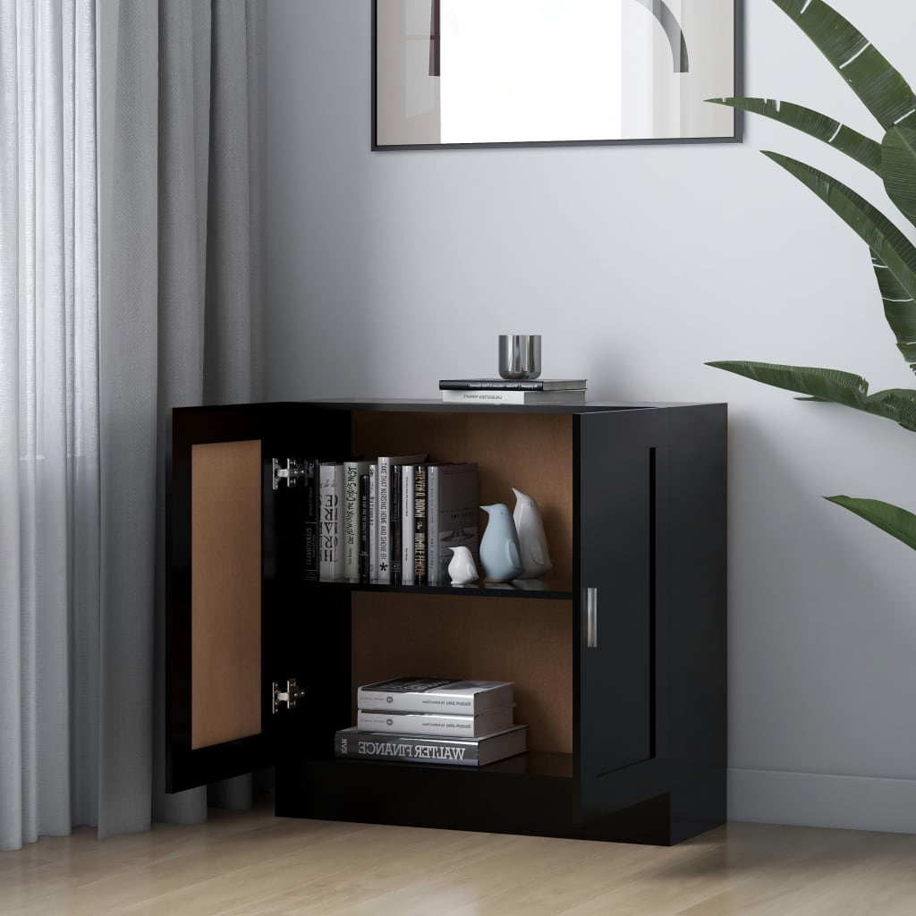 Bibliothèque Noir 82,5x30,5x80 cm Bois d'ingénierie - XIOS