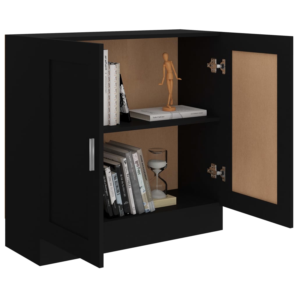 Bibliothèque Noir 82,5x30,5x80 cm Bois d'ingénierie - XIOS