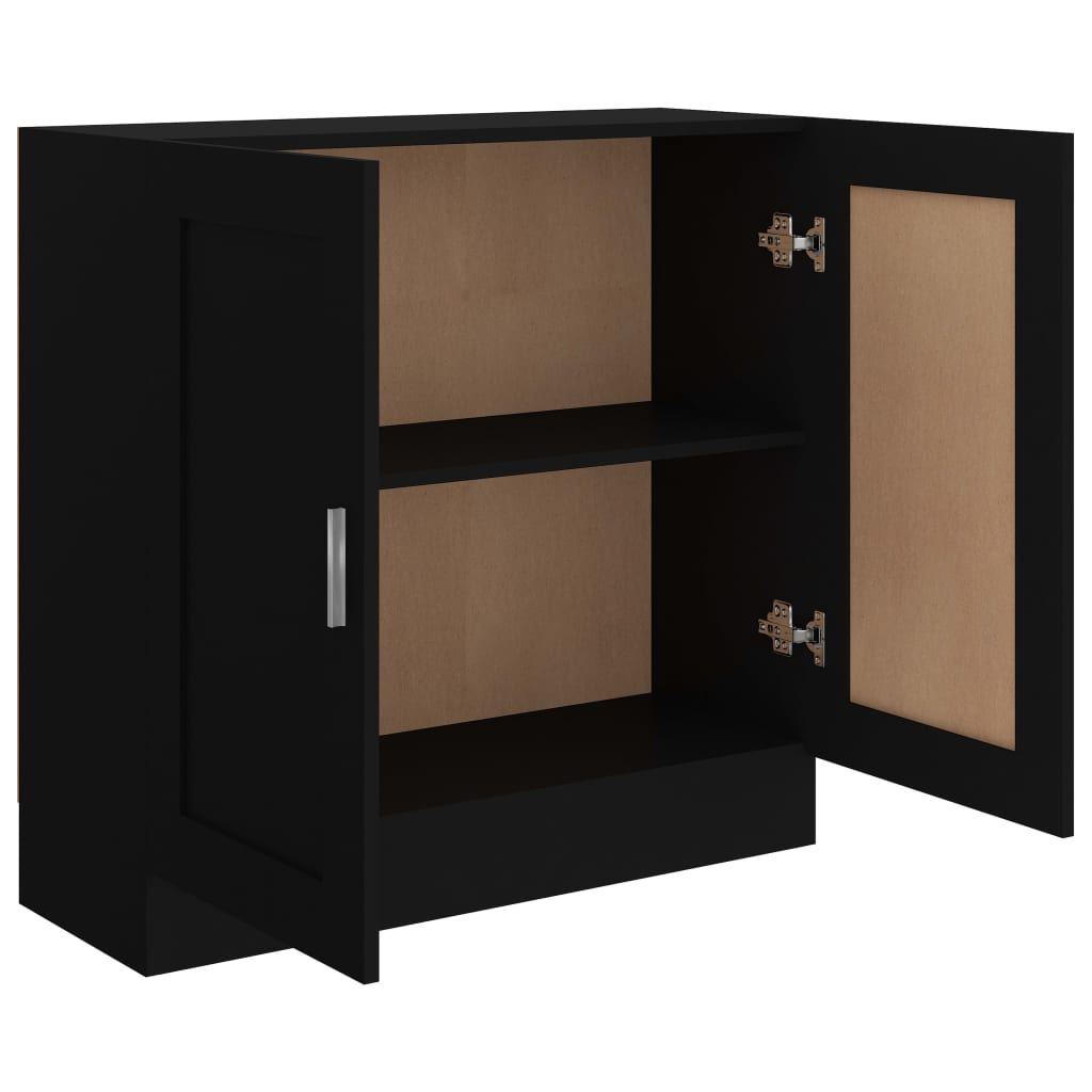 Bibliothèque Noir 82,5x30,5x80 cm Bois d'ingénierie - XIOS