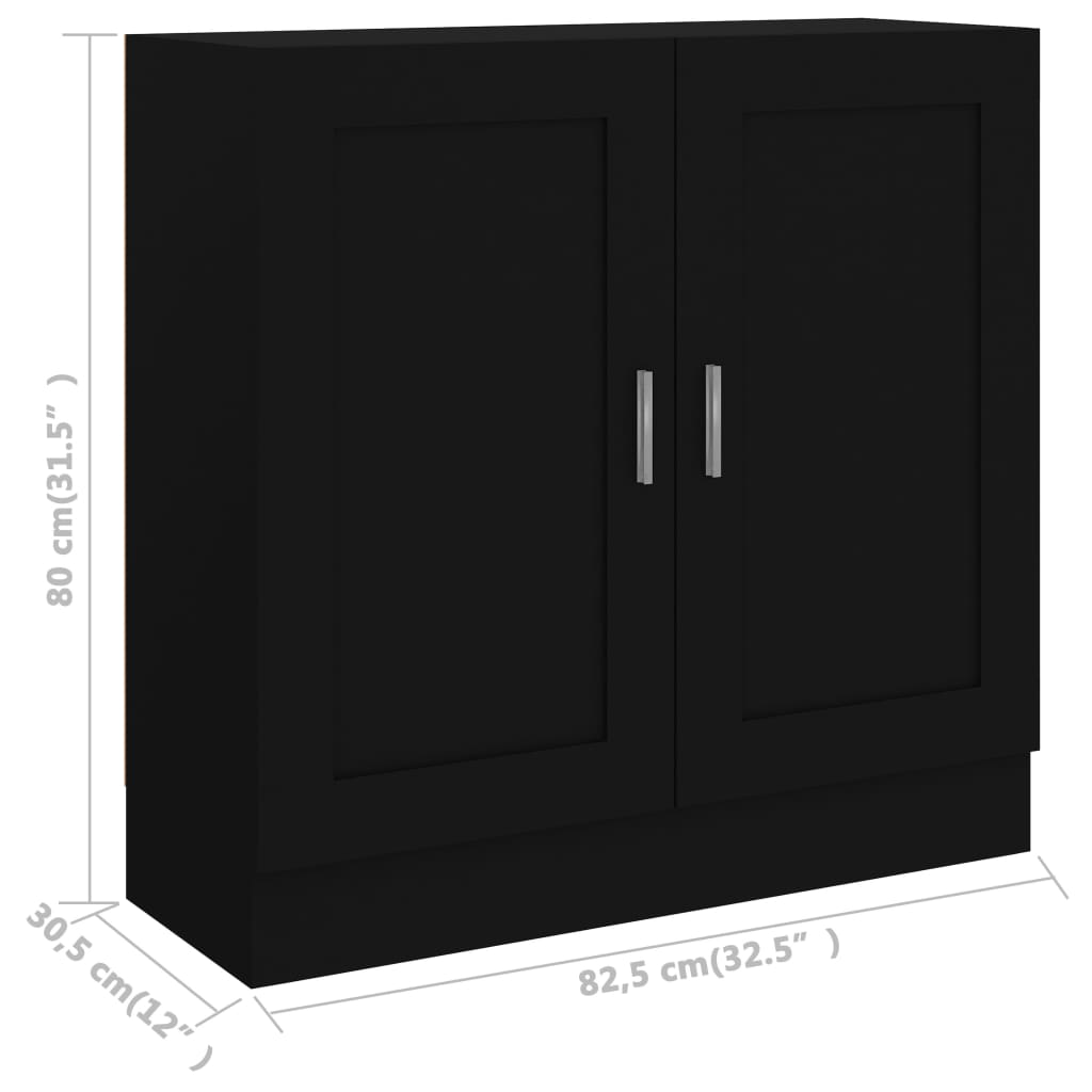 Bibliothèque Noir 82,5x30,5x80 cm Bois d'ingénierie - XIOS