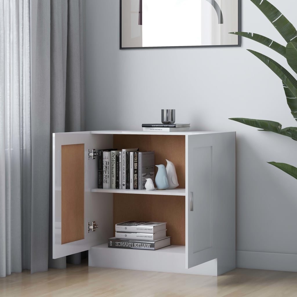 Bibliothèque Blanc brillant 82,5x30,5x80 cm Bois d’ingénierie - XIOS