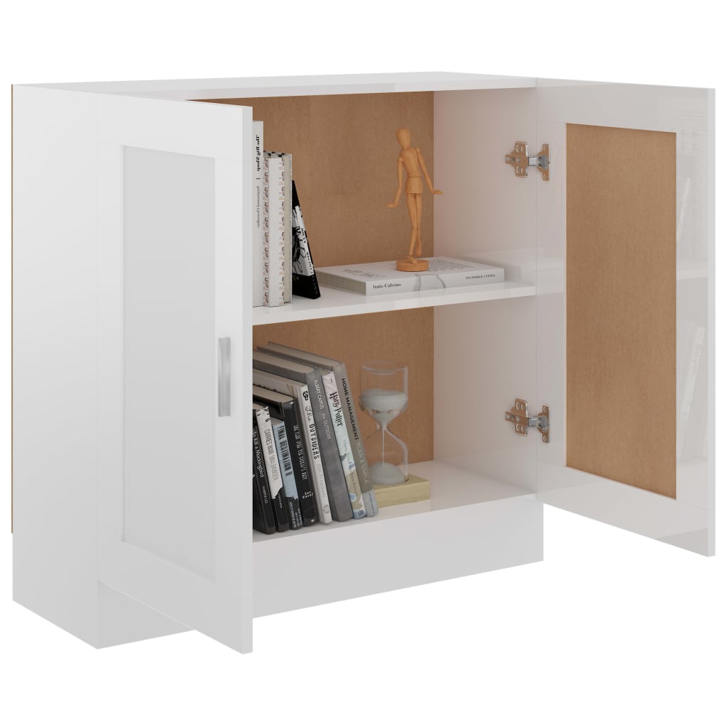 Bibliothèque Blanc brillant 82,5x30,5x80 cm Bois d’ingénierie - XIOS