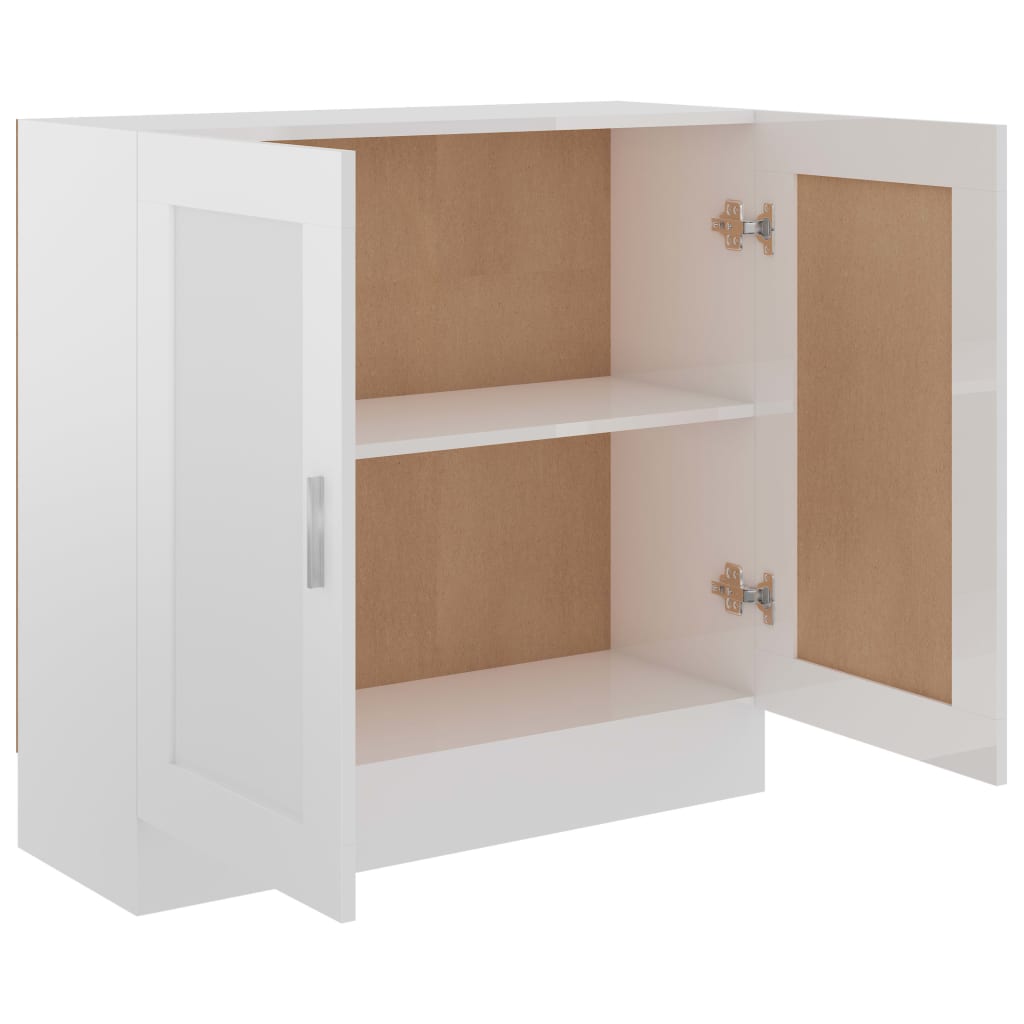 Bibliothèque Blanc brillant 82,5x30,5x80 cm Bois d’ingénierie - XIOS
