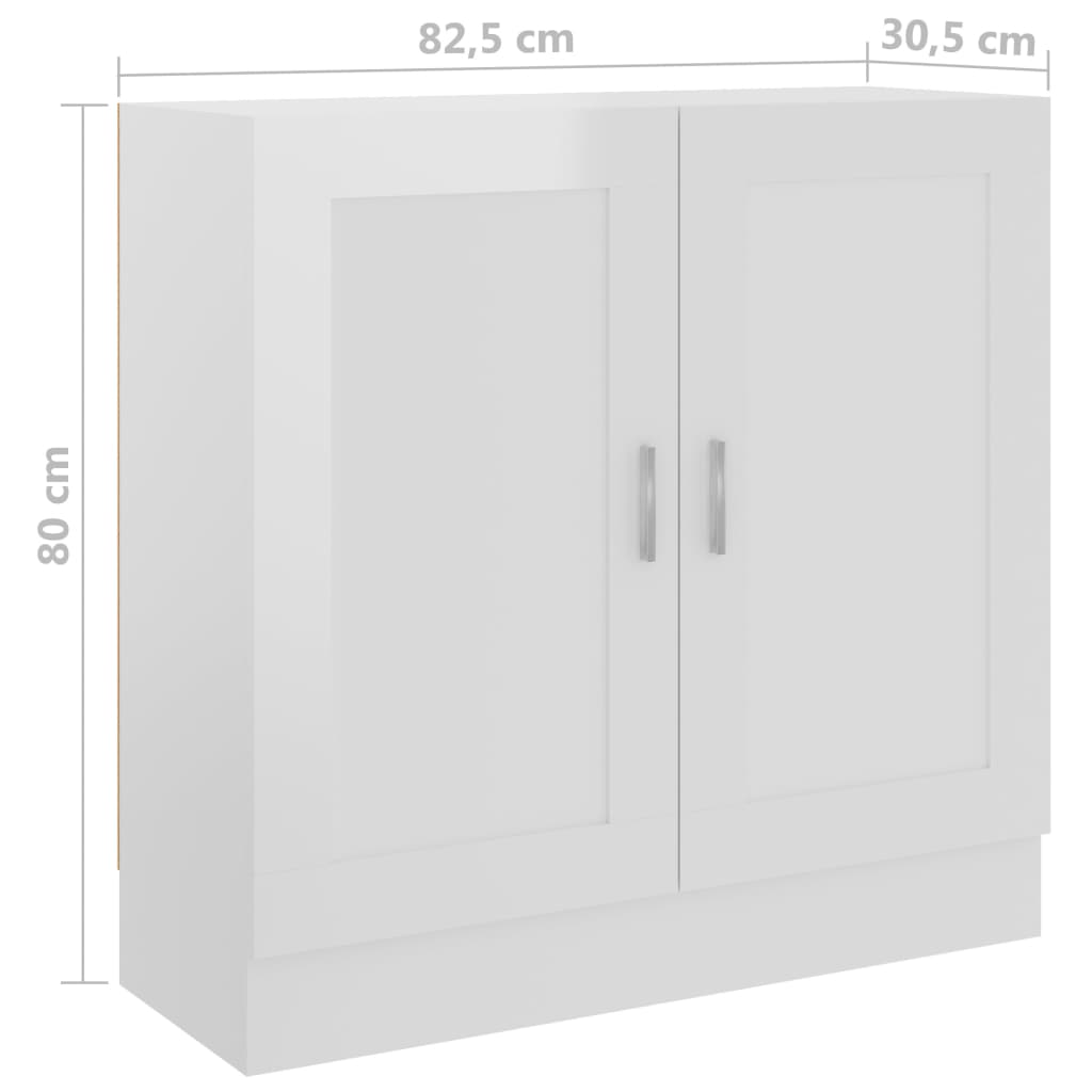 Bibliothèque Blanc brillant 82,5x30,5x80 cm Bois d’ingénierie - XIOS