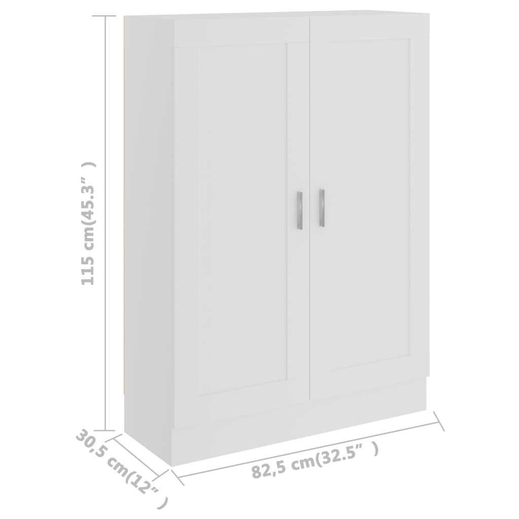 Bibliothèque Blanc 82,5x30,5x115 cm Bois d'ingénierie - XIOS