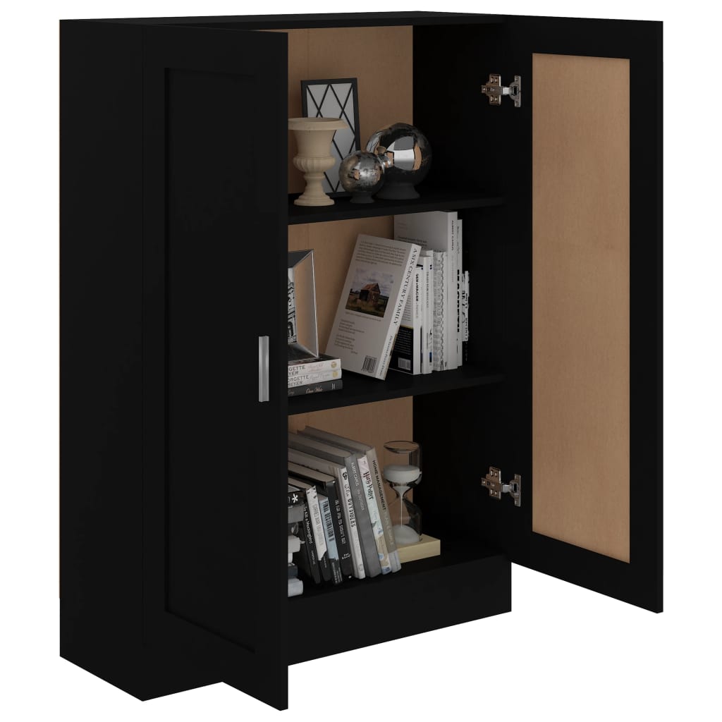 Bibliothèque Noir 82,5x30,5x115 cm Bois d'ingénierie - XIOS