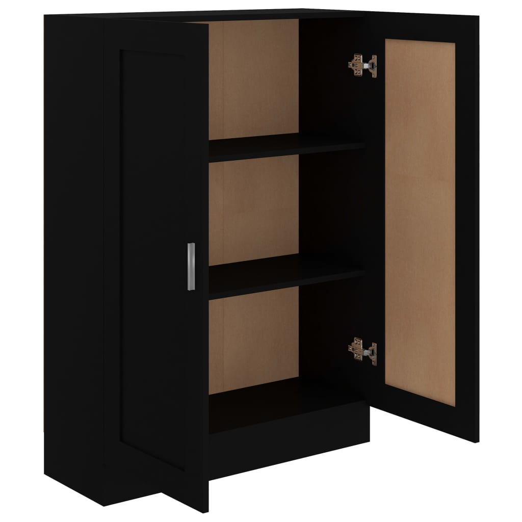 Bibliothèque Noir 82,5x30,5x115 cm Bois d'ingénierie - XIOS