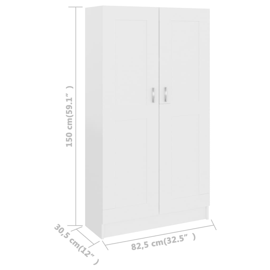 Bibliothèque Blanc 82,5x30,5x150 cm Bois d’ingénierie - XIOS