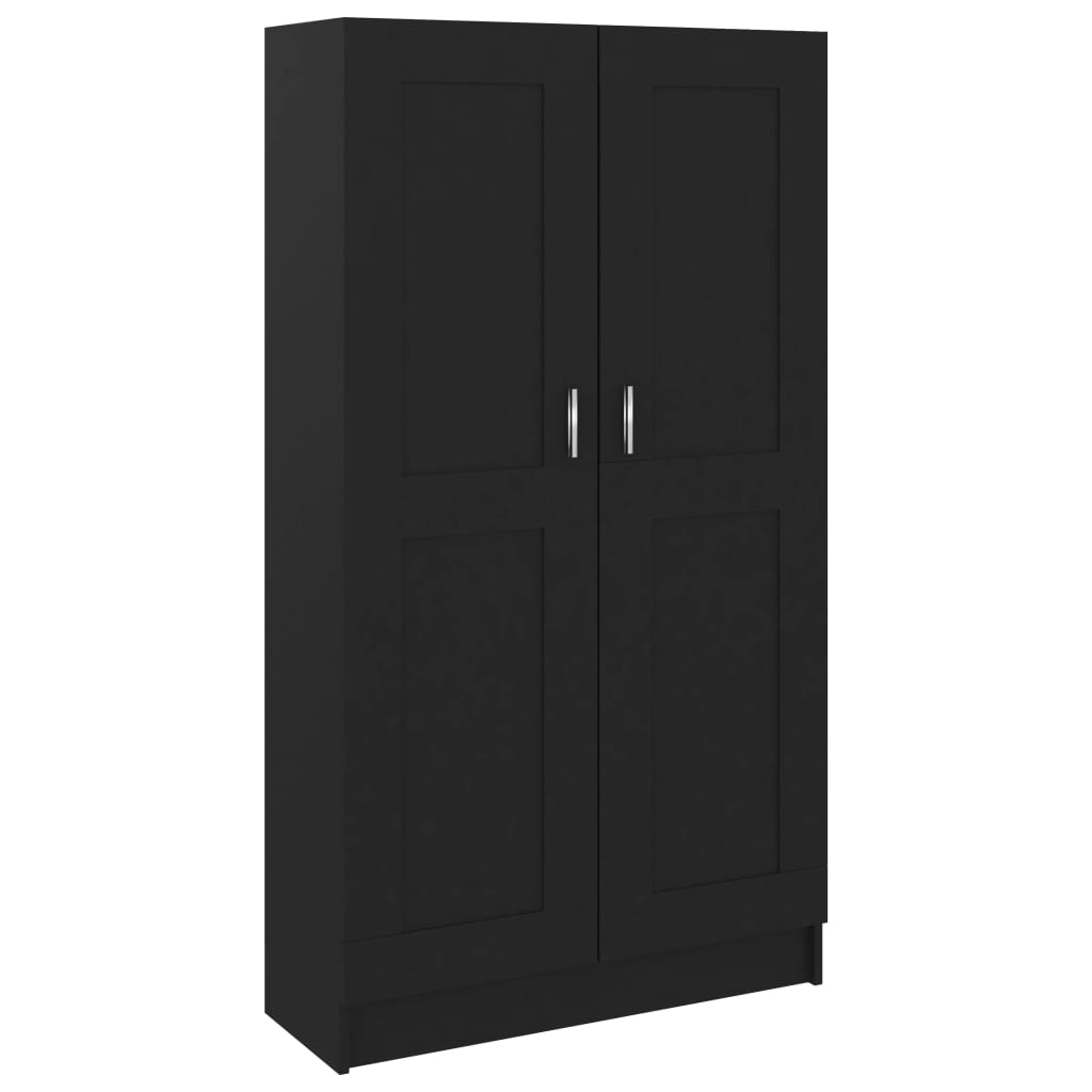 Bibliothèque Noir 82,5x30,5x150 cm Bois d’ingénierie - XIOS