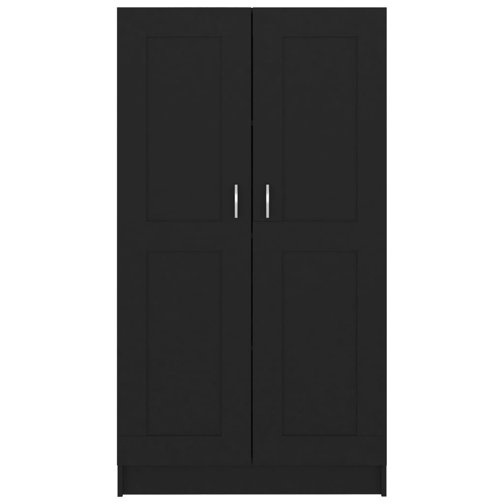 Bibliothèque Noir 82,5x30,5x150 cm Bois d’ingénierie - XIOS