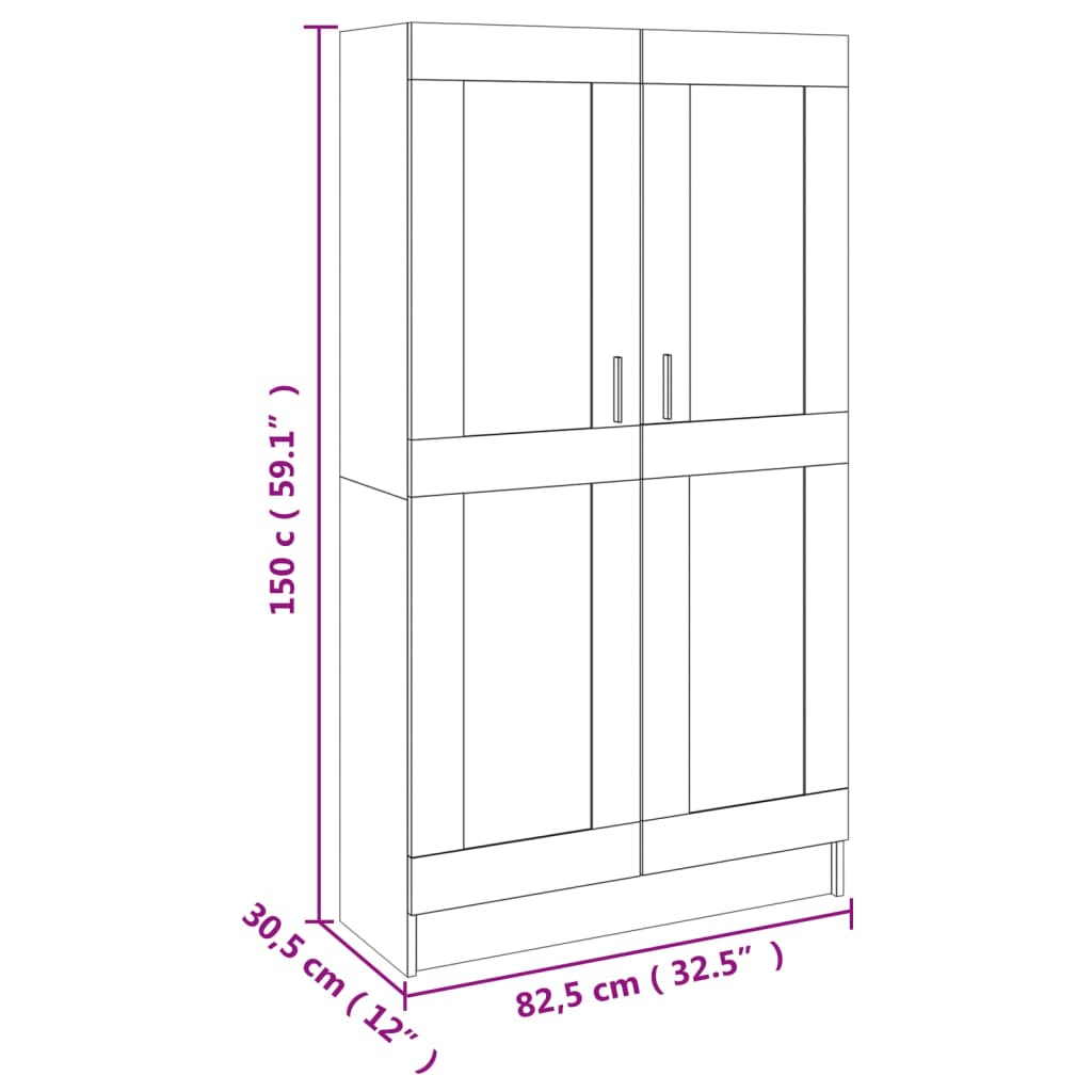 Bibliothèque Gris béton 82,5x30,5x150 cm Bois d’ingénierie - XIOS