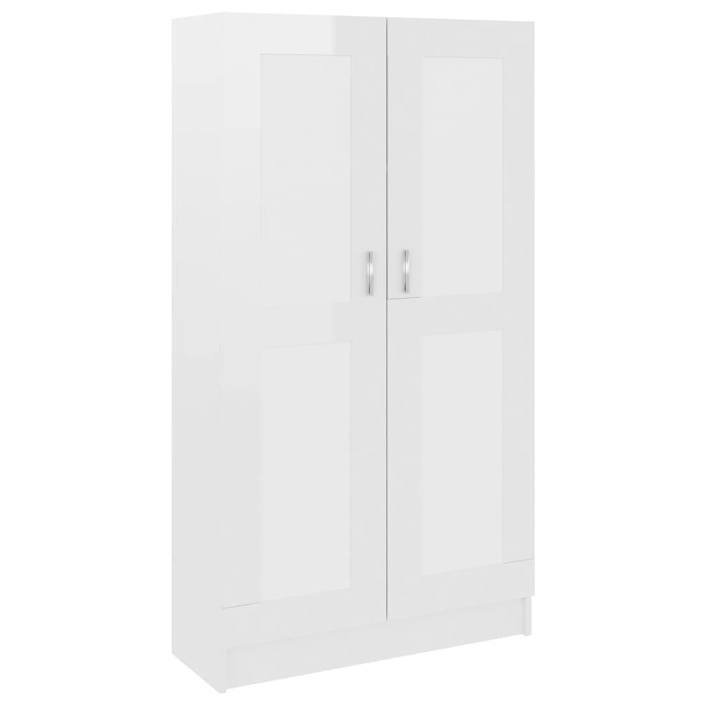 Bibliothèque Blanc brillant 82,5x30,5x150 cm Bois d’ingénierie - XIOS