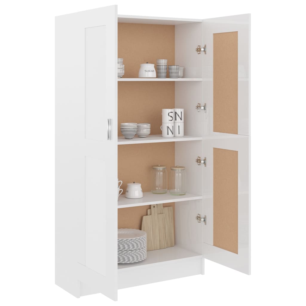 Bibliothèque Blanc brillant 82,5x30,5x150 cm Bois d’ingénierie - XIOS