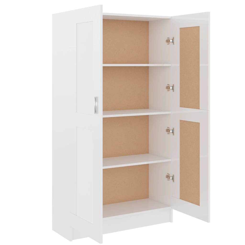 Bibliothèque Blanc brillant 82,5x30,5x150 cm Bois d’ingénierie - XIOS