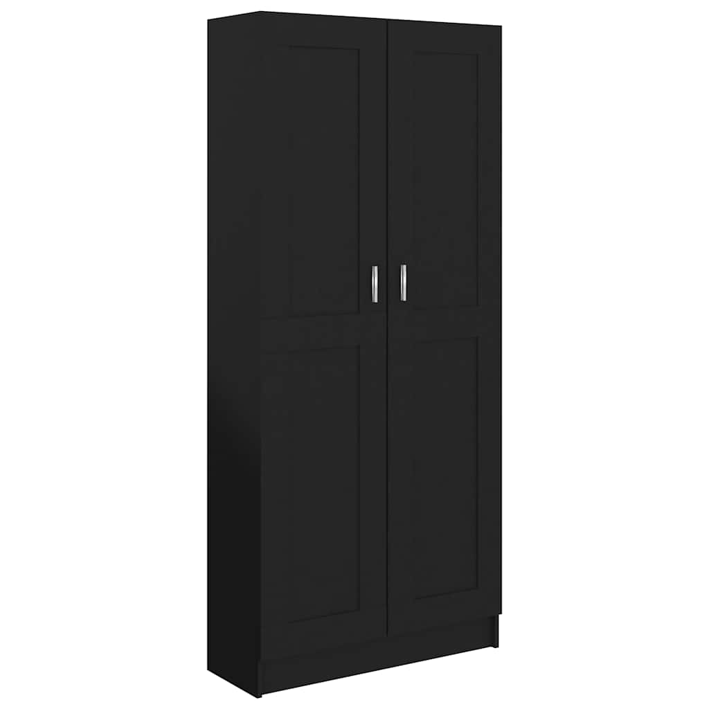 Bibliothèque Noir 82,5x30,5x185,5 cm Bois d'ingénierie - XIOS