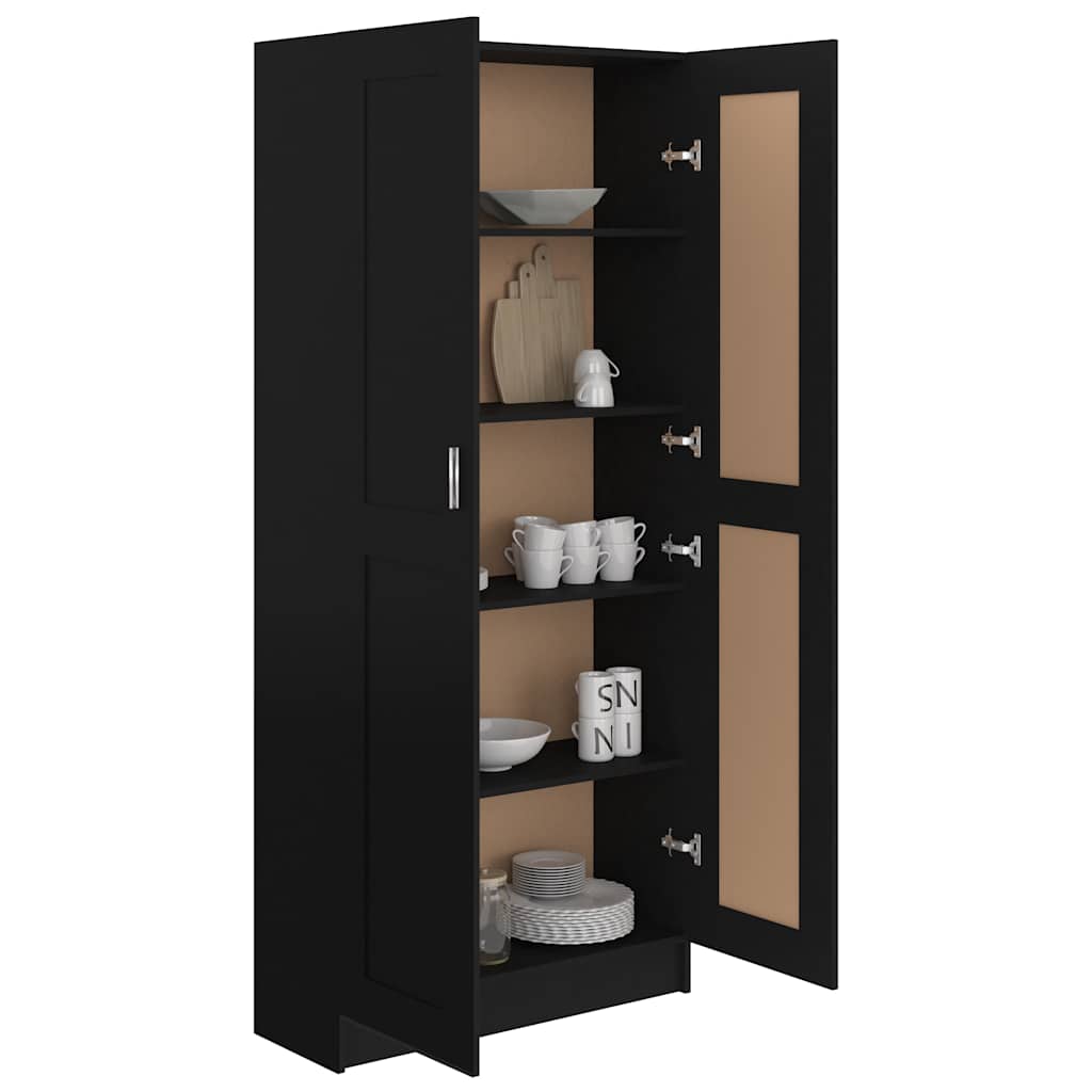 Bibliothèque Noir 82,5x30,5x185,5 cm Bois d'ingénierie - XIOS