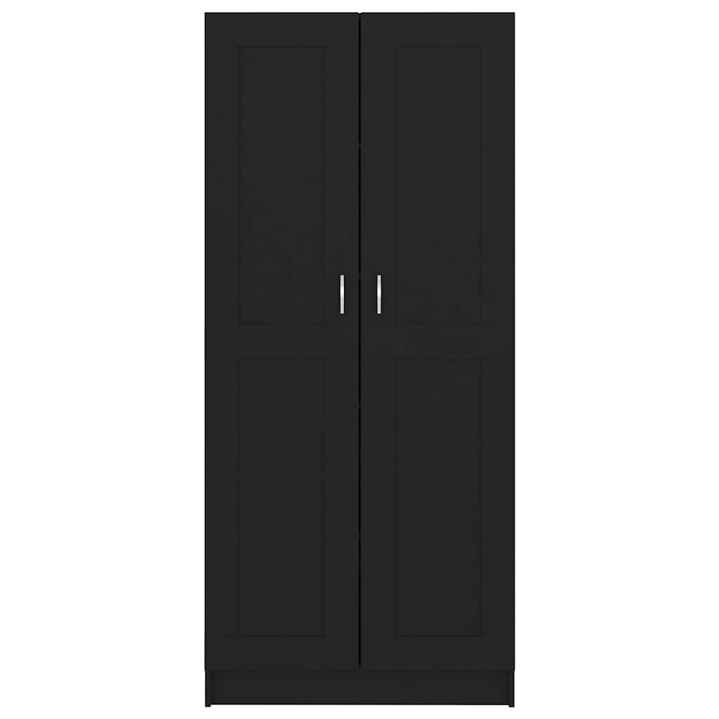 Bibliothèque Noir 82,5x30,5x185,5 cm Bois d'ingénierie - XIOS
