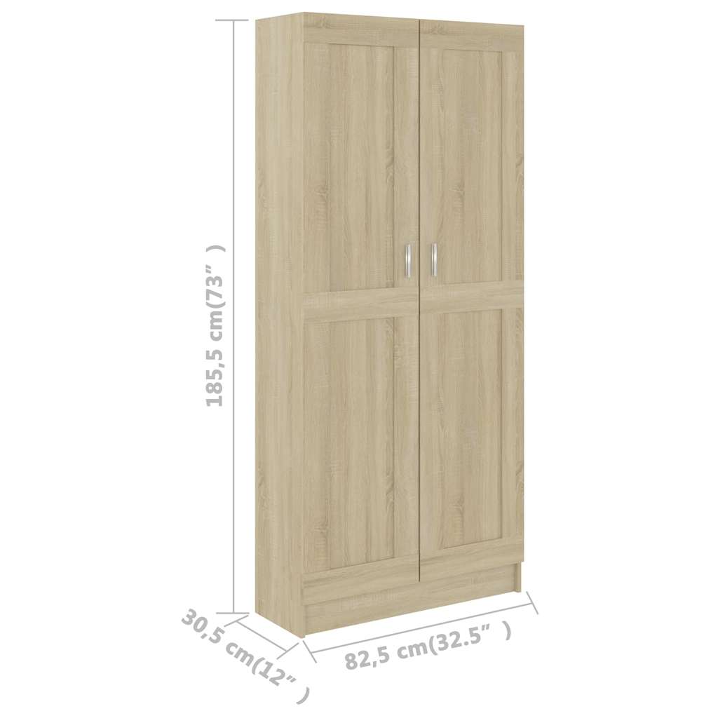Bibliothèque Chêne sonoma 82,5x30,5x185,5 cm Bois d'ingénierie - XIOS