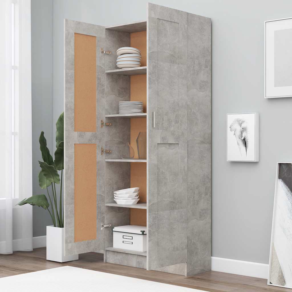 Bibliothèque Gris béton 82,5x30,5x185,5 cm Bois d'ingénierie - XIOS