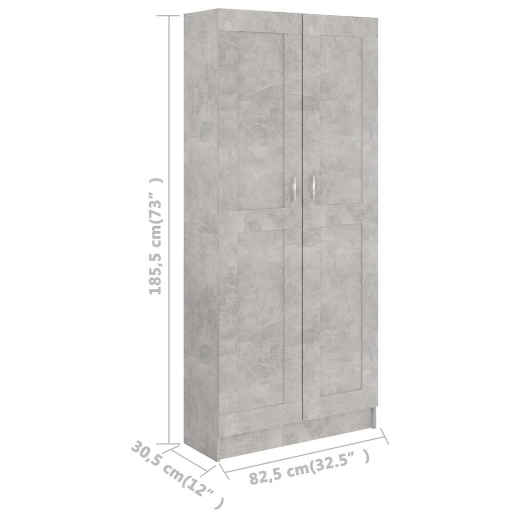 Bibliothèque Gris béton 82,5x30,5x185,5 cm Bois d'ingénierie - XIOS