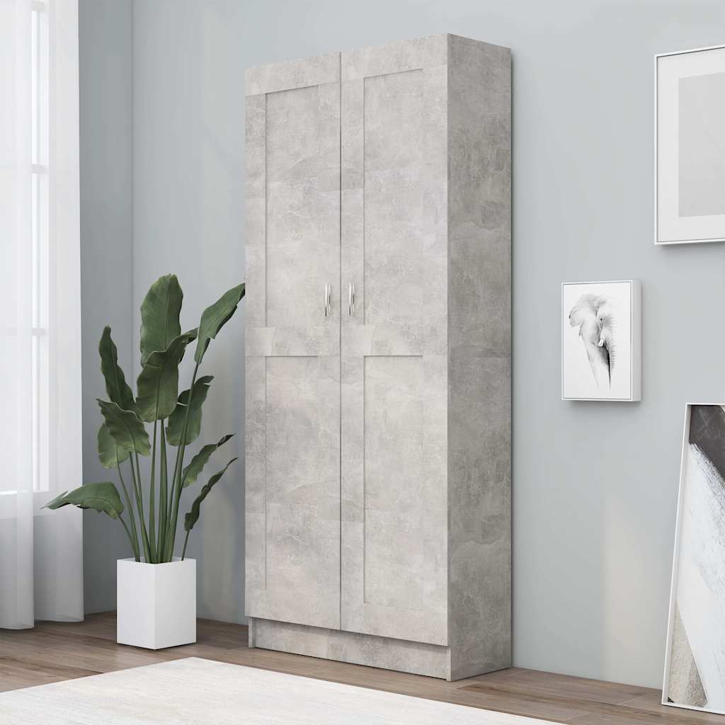 Bibliothèque Gris béton 82,5x30,5x185,5 cm Bois d'ingénierie - XIOS