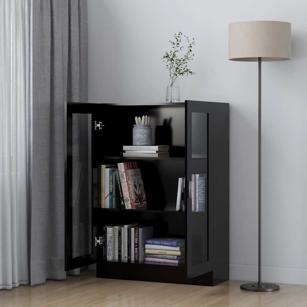 Armoire à vitrine Noir 82,5x30,5x115 cm Bois d'ingénierie - XIOS