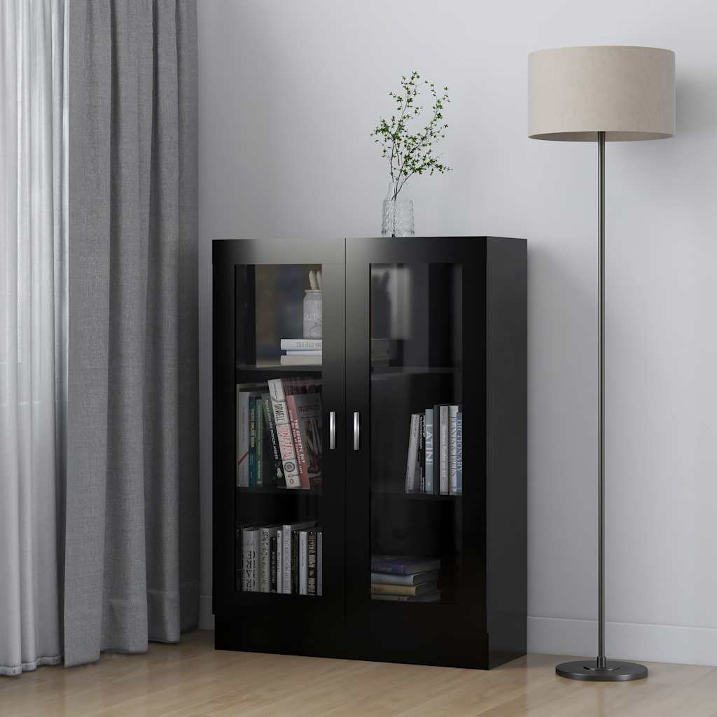 Armoire à vitrine Noir 82,5x30,5x115 cm Bois d'ingénierie - XIOS