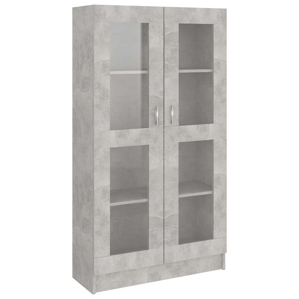 Armoire à vitrine Gris béton 82,5x30,5x150 cm Bois d'ingénierie - XIOS