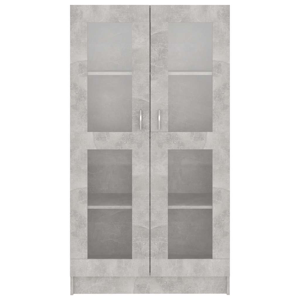 Armoire à vitrine Gris béton 82,5x30,5x150 cm Bois d'ingénierie - XIOS
