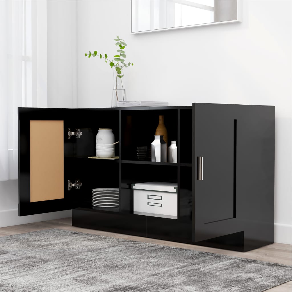 Buffet Noir 120x30,5x70 cm Bois d'ingénierie - XIOS