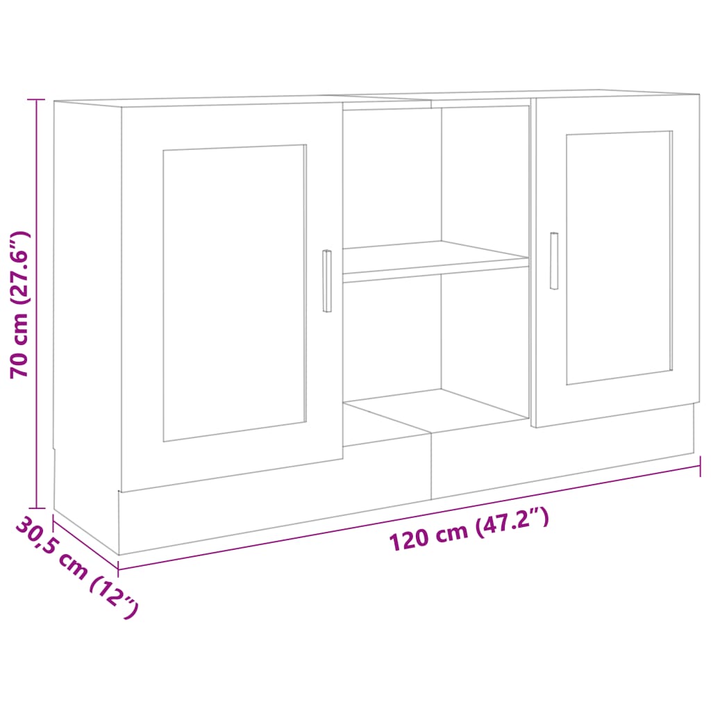 Buffet Noir 120x30,5x70 cm Bois d'ingénierie - XIOS