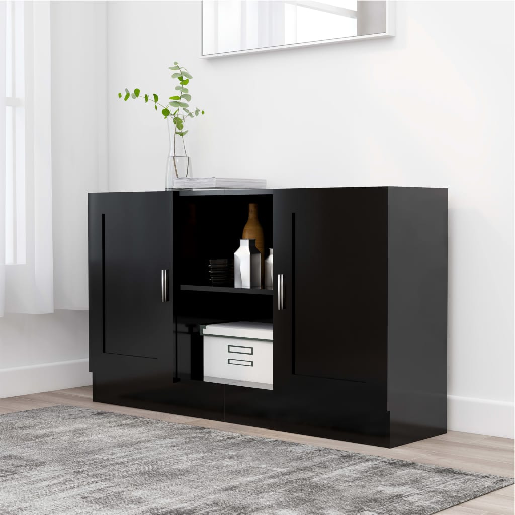 Buffet Noir 120x30,5x70 cm Bois d'ingénierie - XIOS