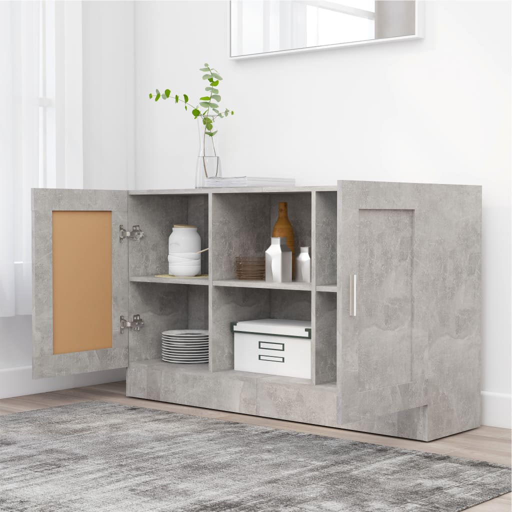 Buffet Gris béton 120x30,5x70 cm Bois d'ingénierie - XIOS