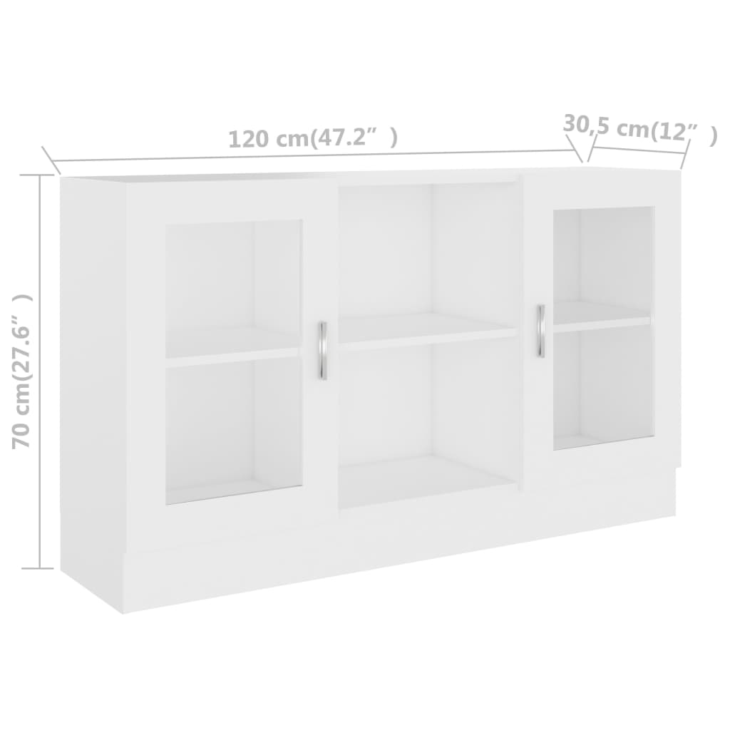 Armoire à vitrine Blanc 120x30,5x70 cm Bois d'ingénierie - XIOS