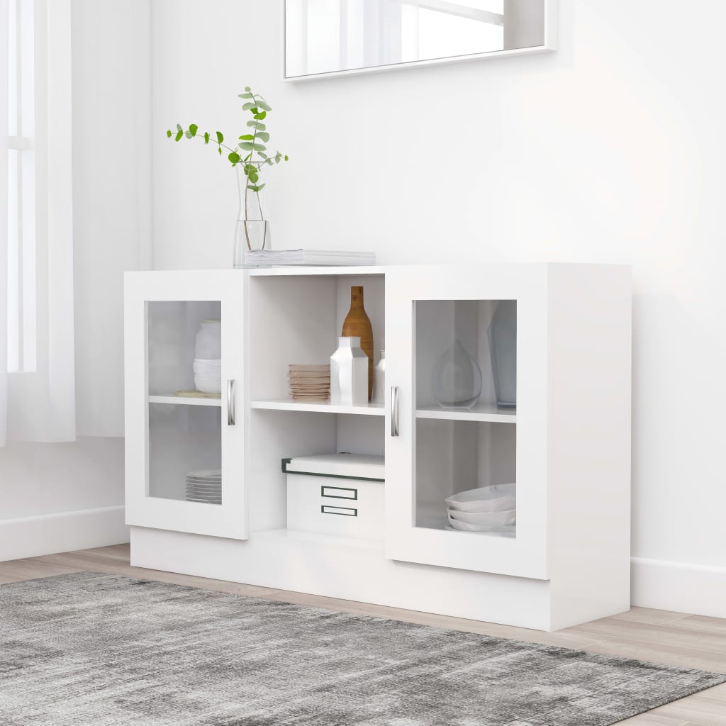 Armoire à vitrine Blanc 120x30,5x70 cm Bois d'ingénierie - XIOS