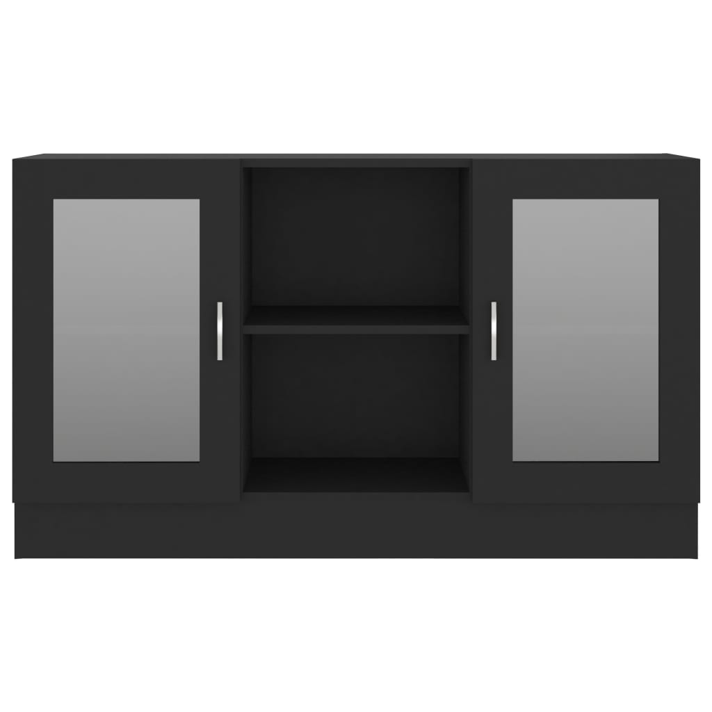 Armoire à vitrine Noir 120x30,5x70 cm Bois d'ingénierie - XIOS