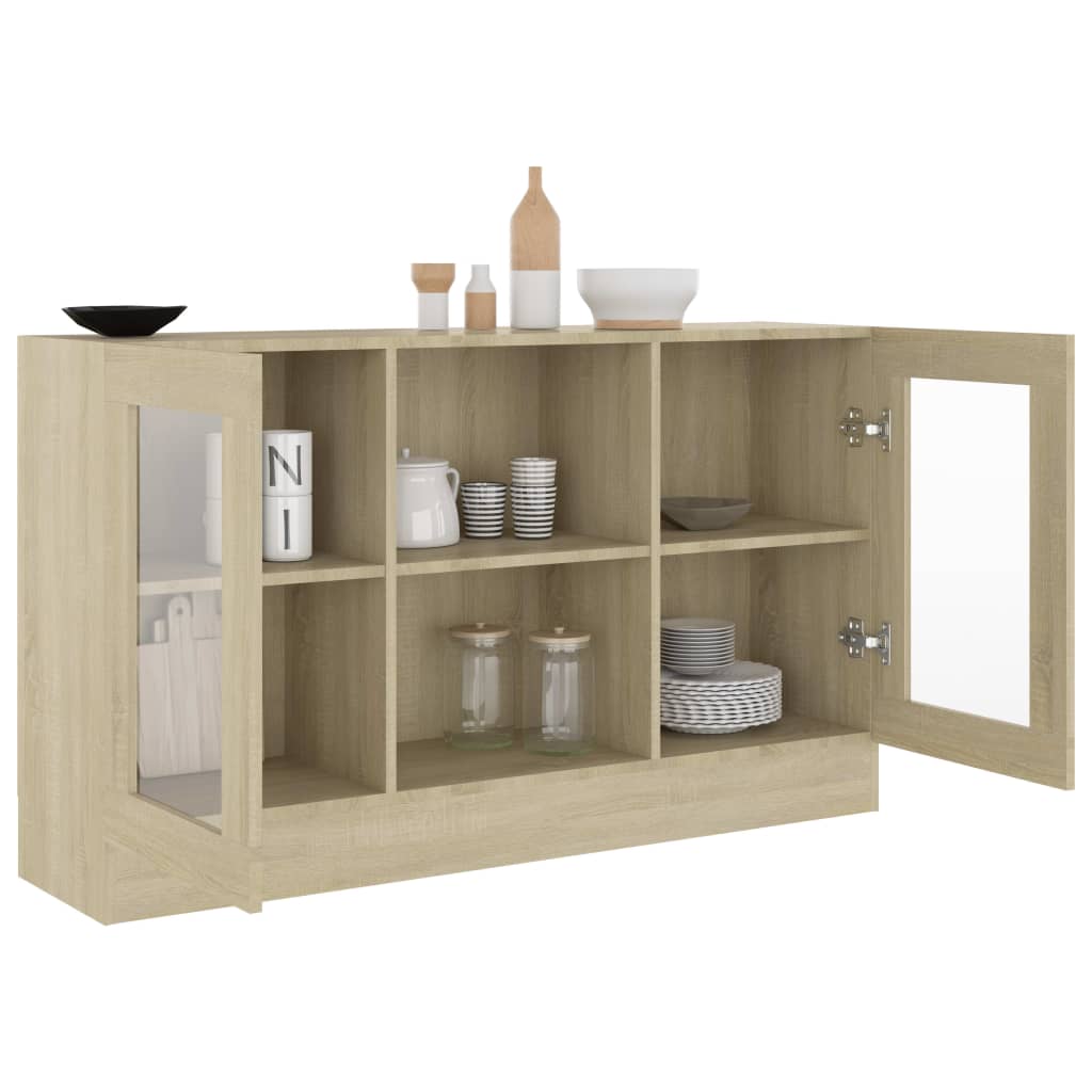 Armoire à vitrine Chêne sonoma 120x30,5x70 cm Bois d'ingénierie - XIOS