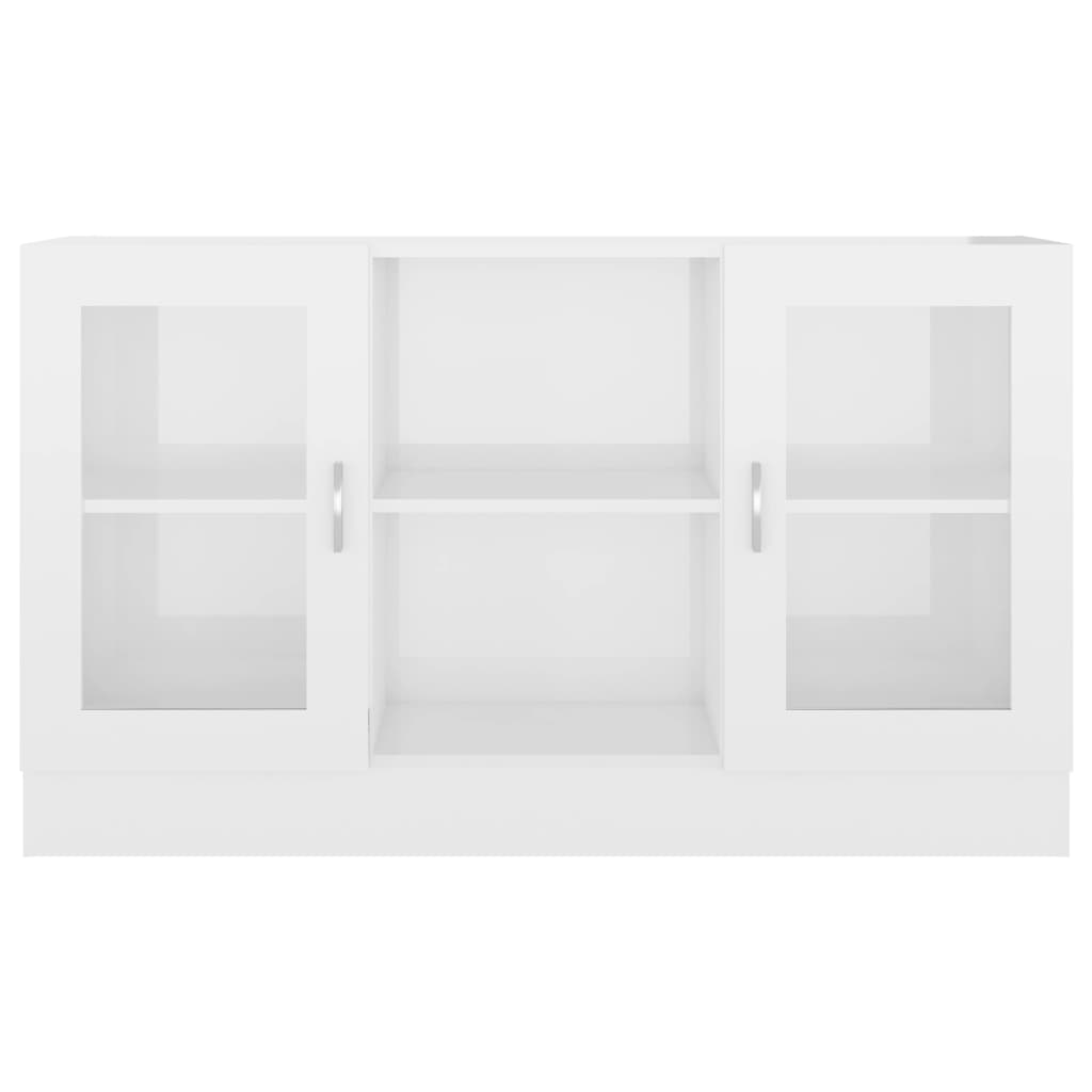Armoire à vitrine Blanc brillant 120x30,5x70 cm Bois ingénierie - XIOS